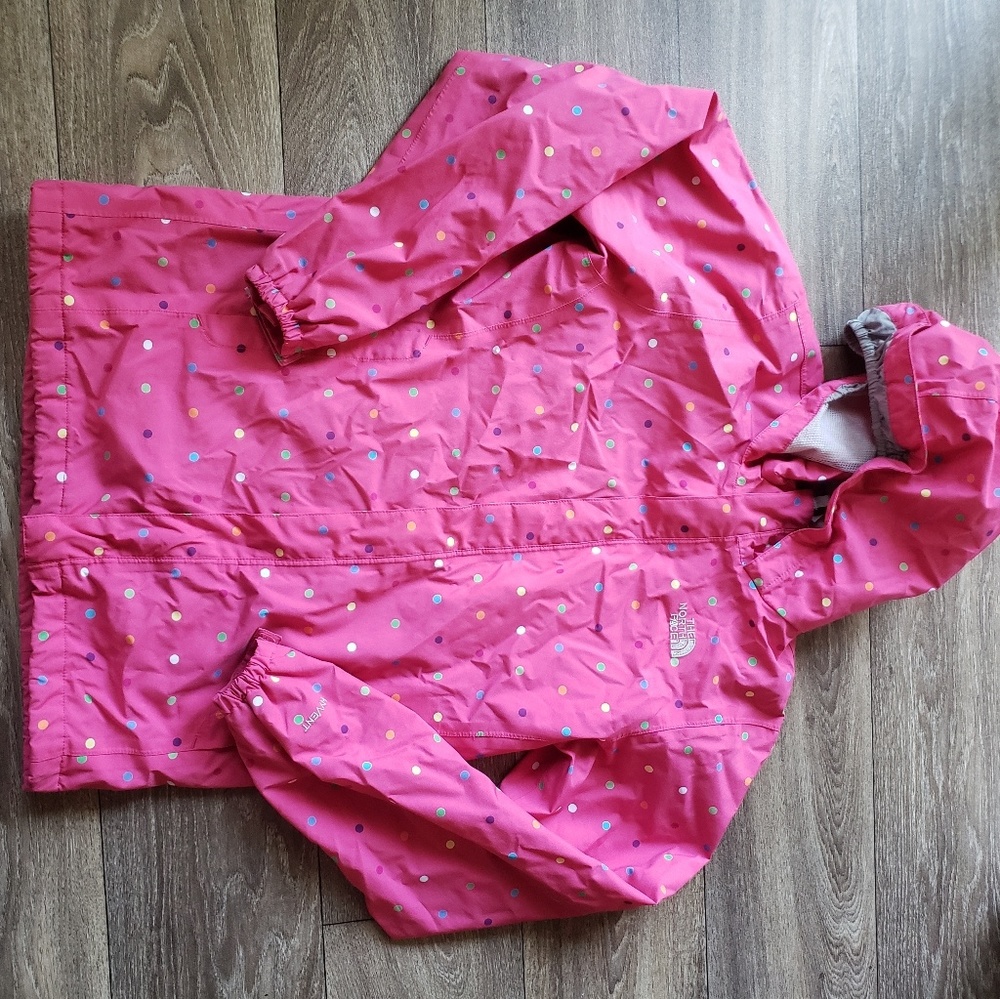 Girls North Face Hooded Raincoat, XL